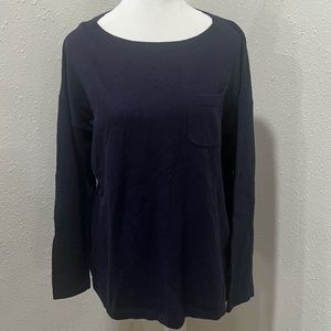 Talbots Navy Blue Lambswool Blend Crewneck Pullover Sweater Large